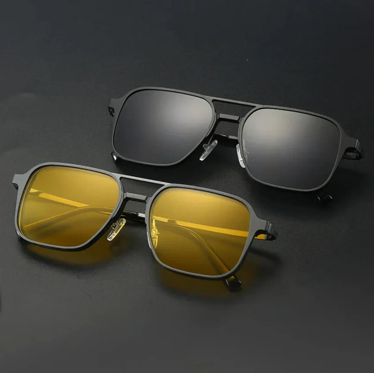 3-in-1 Magnetic Clip-On Sunglasses + Eyeglasses for Men & Women 🕶️✨ (Night Vision Driving, UV Protection)
