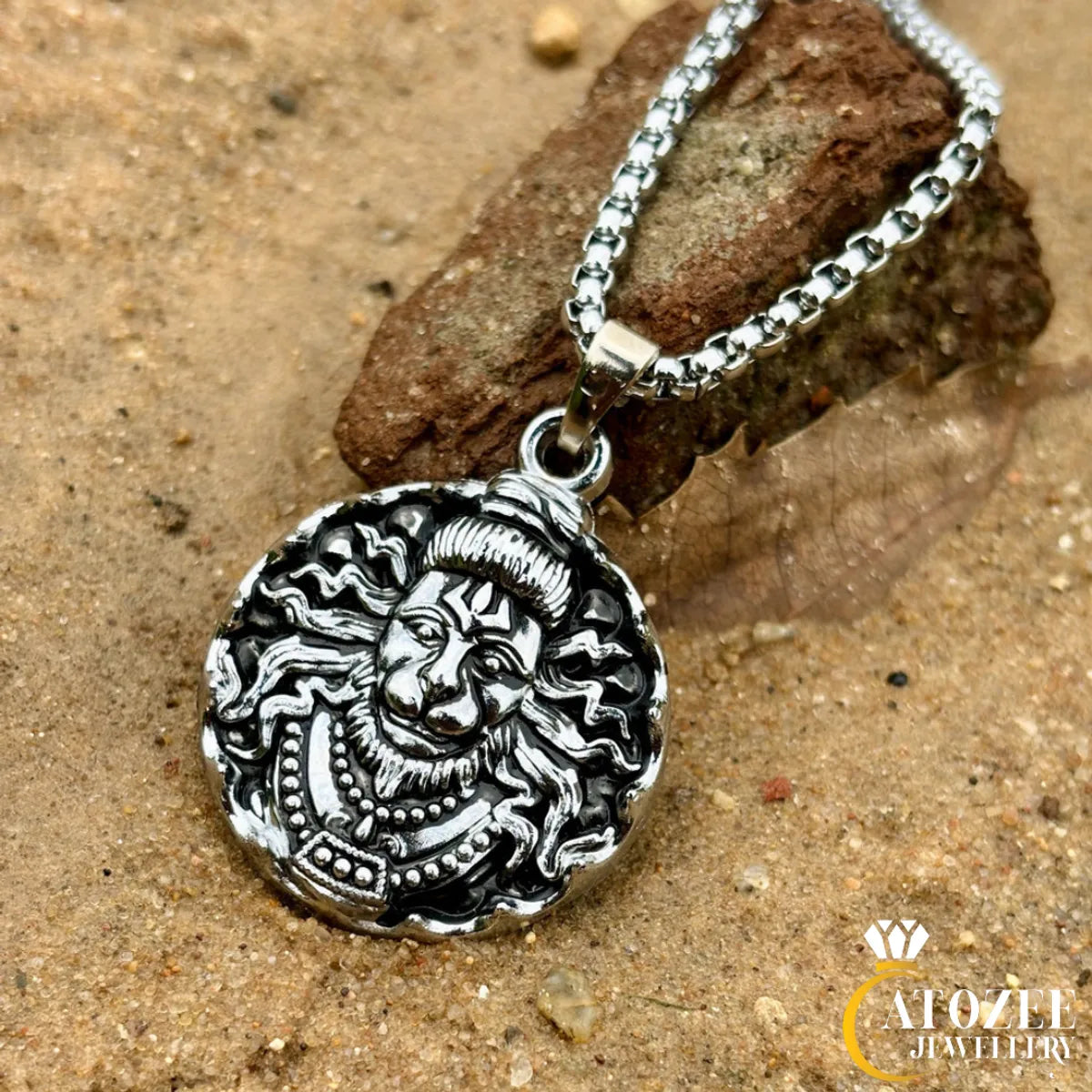 Lord Hanuman 3D Pendant Necklace With Free Cleansing Spray