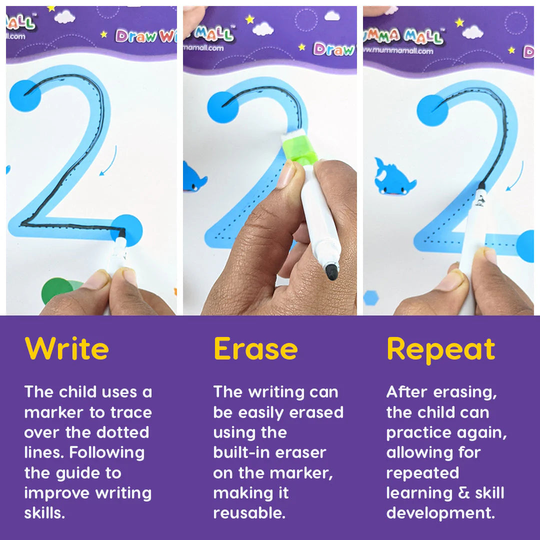 50% OFF - 68 Pages Reusable Tracing Line book to improve HAND WRITING For kids + (FREE Learning 2000+ pages PDF worksheet for kids📚 )